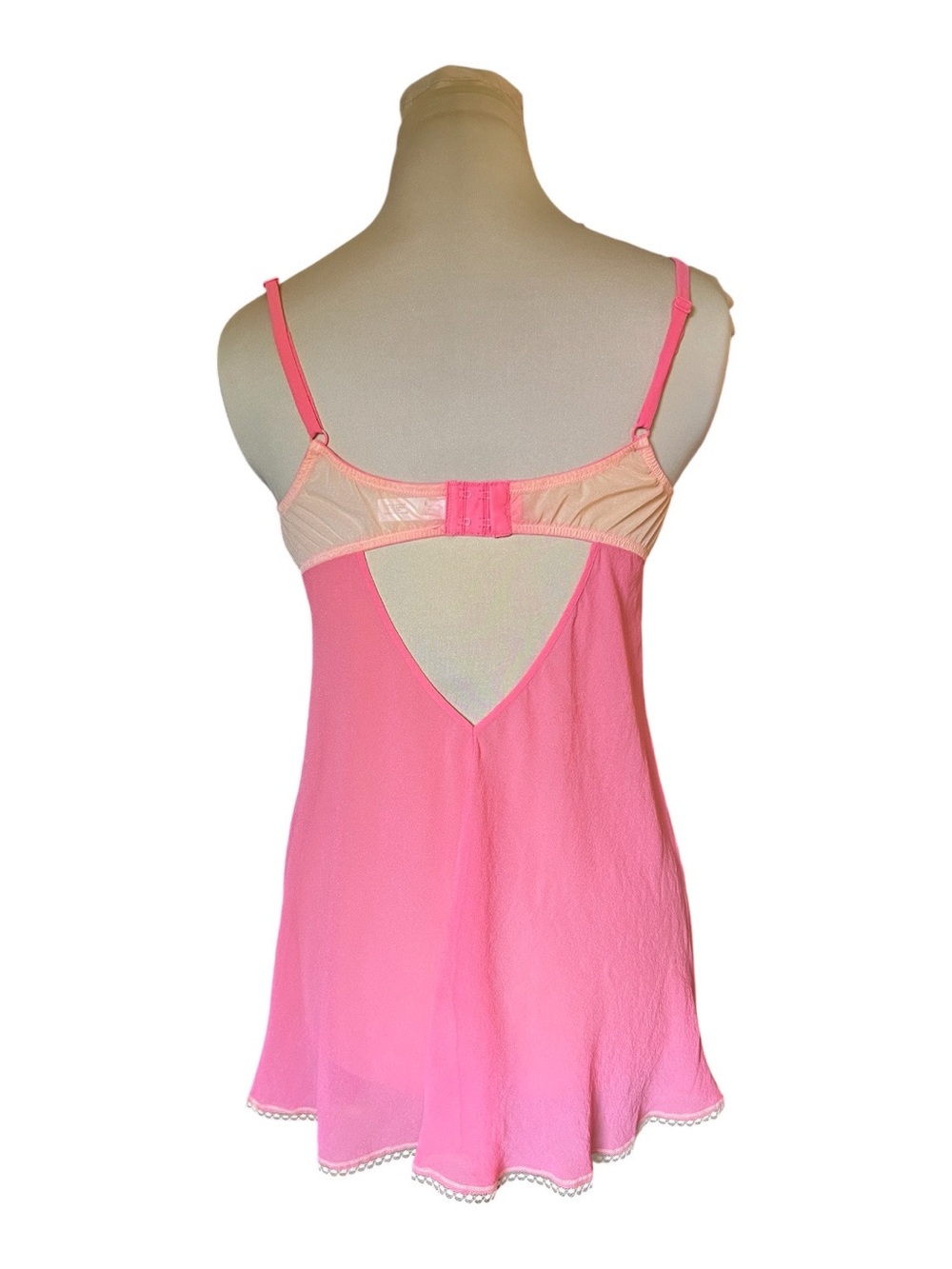Y2k Vintage Victoria's Secret Pink Lemonade Silk Milkmaid Babydoll Size M - Picture 4 of 15